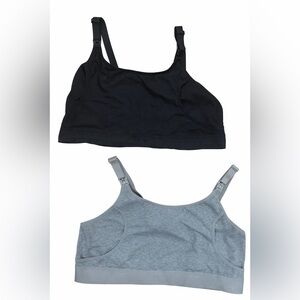 Nursing Pumping Maternity Bras Size XL Black Gray Hands Free Wireless Set of 2